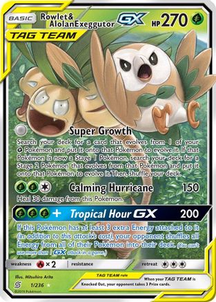 Rowlet & Alolan Exeggutor GX 001 - Holofoil - Ultra Rare