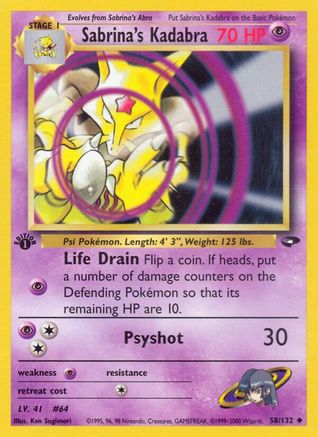 Sabrina's Kadabra 058 - 1st Edition - Uncommon