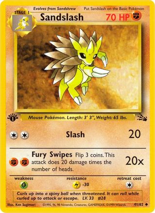 Sandslash 041 - 1st Edition - Uncommon