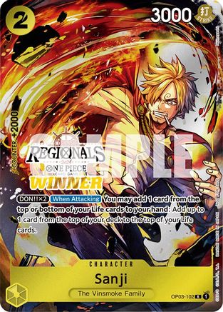 Sanji (Online Regional 2024) [Winner] (OP03-102) - Rare