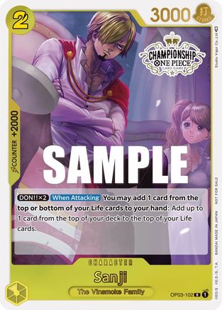 Sanji (Store Championship Participation Pack Vol. 2) (OP03-102) - Promo
