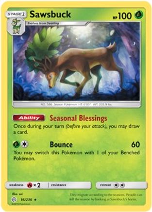 Sawsbuck - 16/236 (Prerelease Kit Exclusive)/236 - Rare