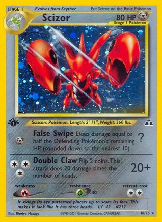 Scizor (10) - 1st Edition Holofoil - Holo Rare