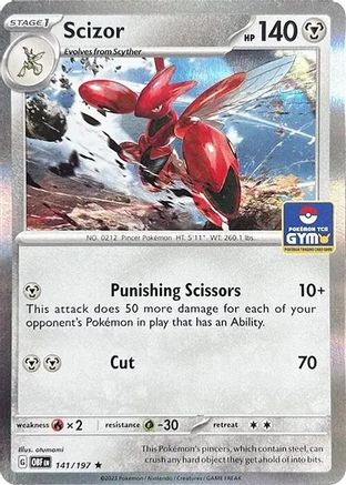 Scizor (Pokemon Gym Promo) 141/197 - Holofoil - Rare
