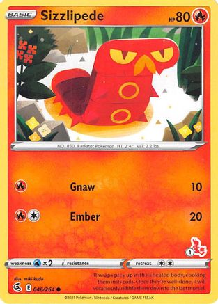 Sizzlipede - 046/264 (#1 Cinderace Stamped)/264 - Promo