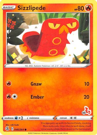 Sizzlipede - 046/264 (#56 Cinderace Stamped)/264 - Promo