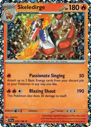 Skeledirge (Sparkle Holo) 038/198 - Holofoil - Rare