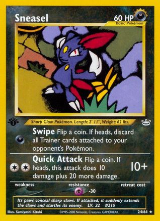 Sneasel 024/64 - 1st Edition - Rare