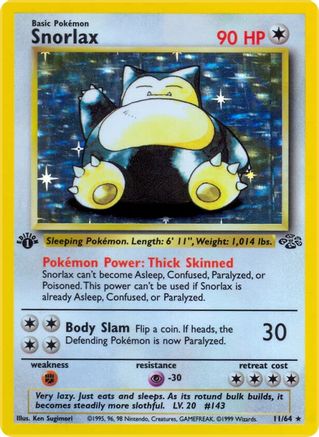 Snorlax (11) (11) 011 - 1st Edition Holofoil - Holo Rare