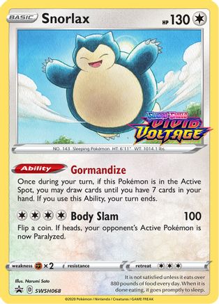 Snorlax - SWSH068 (Prerelease) - Holofoil - Promo