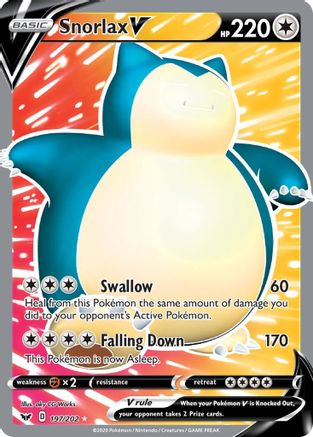 Snorlax V (Full Art) 197 - Holofoil - Ultra Rare
