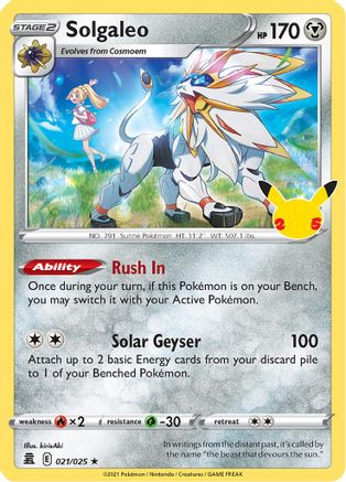 Solgaleo 021 - Holofoil - Holo Rare