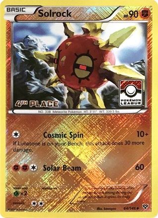 Solrock - 64/146 (Pokemon League) [4th Place]/146  - Reverse Holofoil - Promo