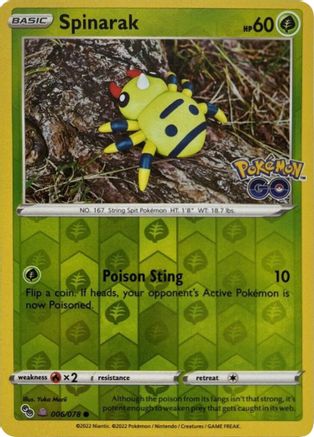 Spinarak (Peelable Ditto) 006 - Reverse Holofoil - Common