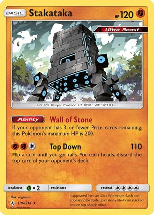 Stakataka 106 - Holofoil - Holo Rare
