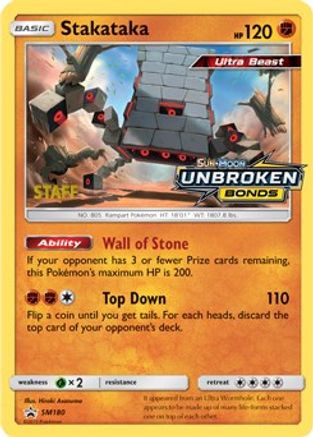 Stakataka - SM180 (Prerelease) [Staff]  - Holofoil - Promo