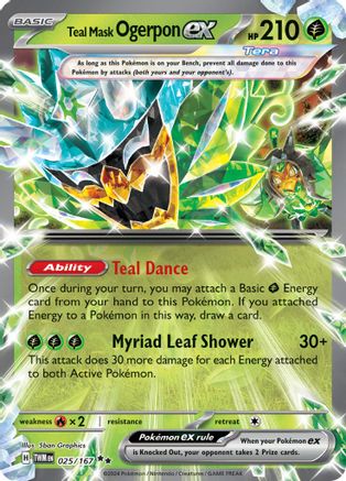 Teal Mask Ogerpon ex 025/167 - Holofoil - Double Rare
