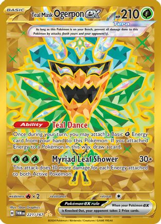 Teal Mask Ogerpon ex 221/167 - Holofoil - Hyper Rare