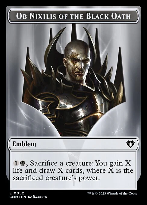 Treasure // Emblem - Ob Nixilis of the Black Oath Double-Sided Token [Commander Masters Tokens] - Image 2
