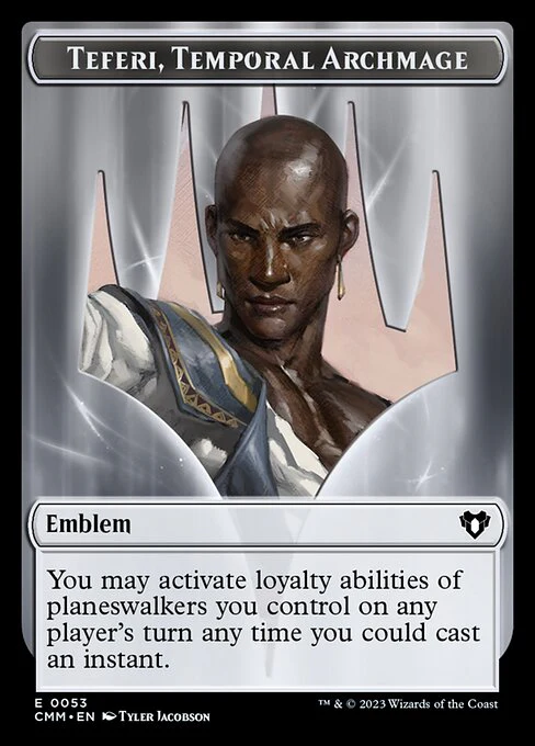Treasure // Emblem - Teferi, Temporal Archmage Double-Sided Token [Commander Masters Tokens] - Image 2