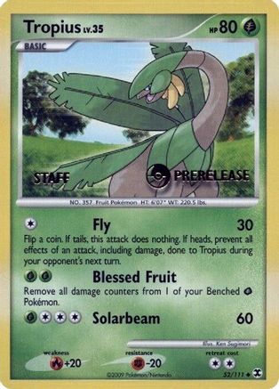 Tropius - 52/111 (Prerelease) [Staff]/111  - Promo