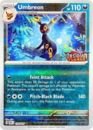 Umbreon (Obsidian Flames Stamped) 130 - Reverse Holofoil - Promo