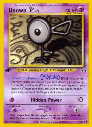 Unown [F] 048  - 1st Edition - Uncommon