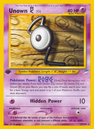 Unown [G]  - 1st Edition - Rare