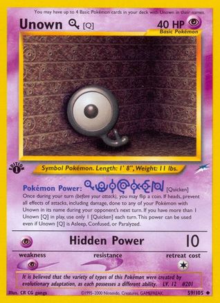Unown [Q]/105  - 1st Edition - Uncommon