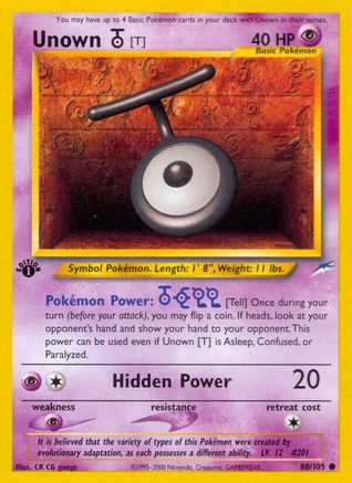 Unown [T] 088  - 1st Edition - Common