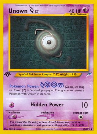 Unown [Z]/105  - 1st Edition - Uncommon