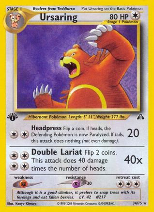Ursaring (34) (34) 034 - 1st Edition - Rare