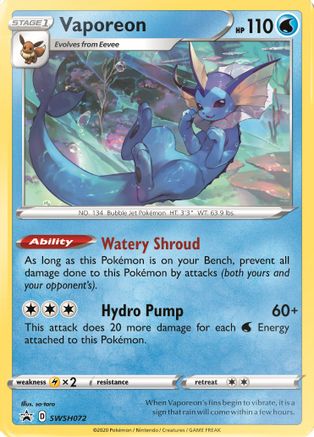 Vaporeon SWSH072 - Holofoil - Promo