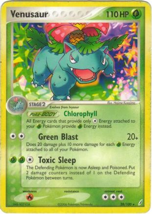Venusaur 028/100 - Reverse Holofoil - Rare