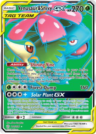 Venusaur & Snivy GX (Full Art) - Holofoil - Ultra Rare
