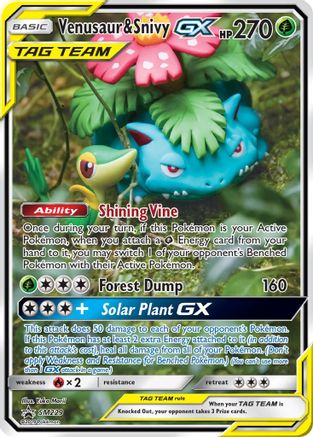 Venusaur & Snivy GX SM229 - Holofoil - Promo