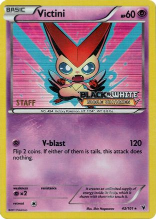 Victini - 43/101 (Prerelease) [Staff]/101  - Holofoil - Promo