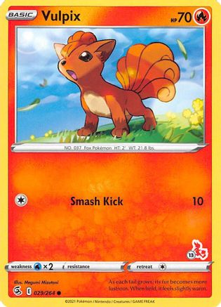 Vulpix - 029/264 (#13 Cinderace Stamped)/264 - Promo