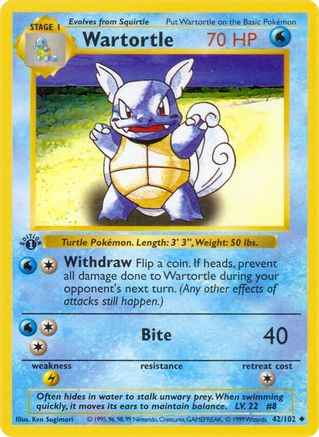 Wartortle 042 - 1st Edition - Uncommon