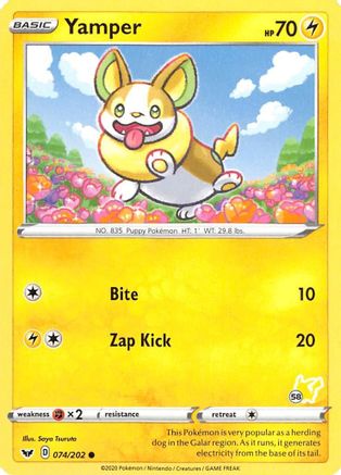 Yamper - 074/202 (#58 Pikachu Stamped)/202 - Promo