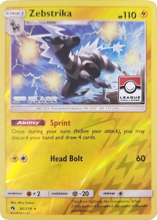 Zebstrika (League Challenge) [2nd Place] 082/214  - Reverse Holofoil - Promo