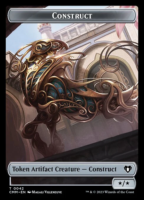 Zombie (0019) // Construct (0042) Double-Sided Token [Commander Masters Tokens] - Image 2