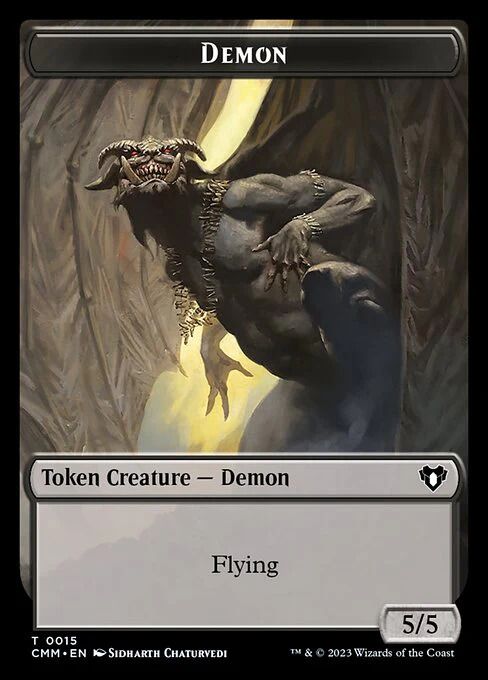 Zombie (0019) // Demon Double-Sided Token [Commander Masters Tokens] - Image 2