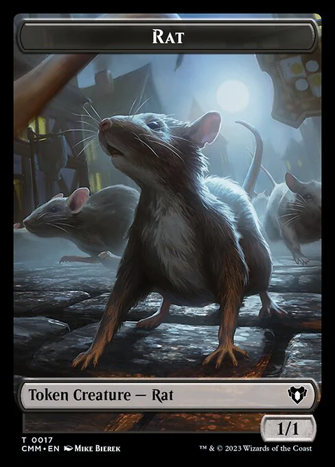 Zombie (0019) // Rat Double-Sided Token [Commander Masters Tokens] - Image 2